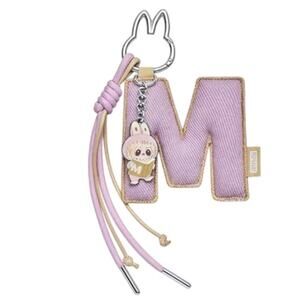Pop Mart MONSTERS LABUBU Pin for Love Keychain Pendant, LETTER M Bag Charm, NEW
